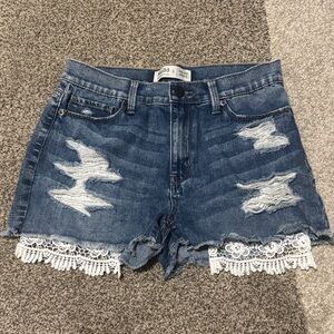 Mudd Jean Shorts with Lace Accents